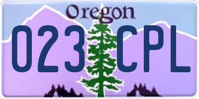 OR license plate 023CPL