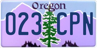 OR license plate 023CPN