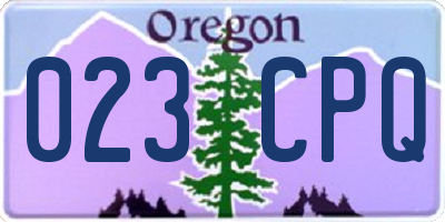 OR license plate 023CPQ