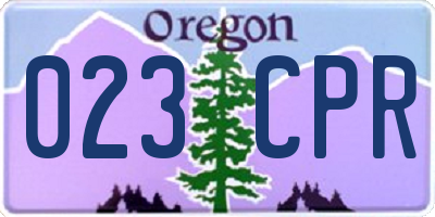 OR license plate 023CPR