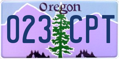 OR license plate 023CPT