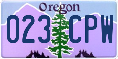 OR license plate 023CPW