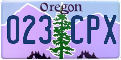 OR license plate 023CPX