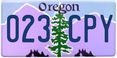 OR license plate 023CPY