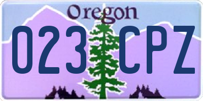 OR license plate 023CPZ