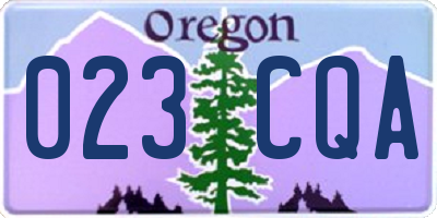 OR license plate 023CQA