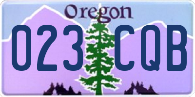 OR license plate 023CQB