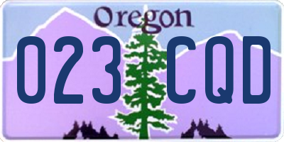 OR license plate 023CQD