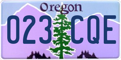 OR license plate 023CQE