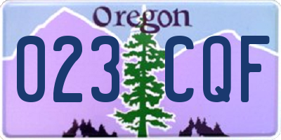 OR license plate 023CQF