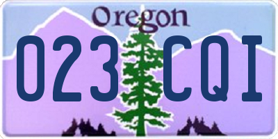 OR license plate 023CQI