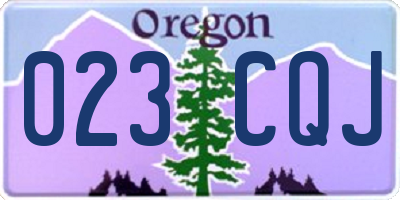 OR license plate 023CQJ