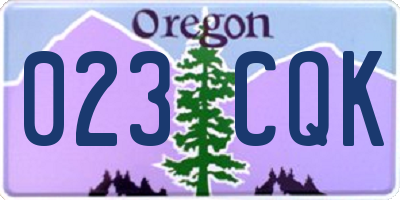 OR license plate 023CQK