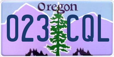 OR license plate 023CQL