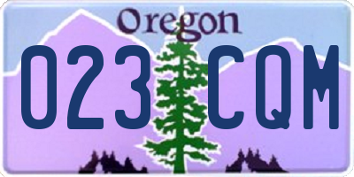 OR license plate 023CQM
