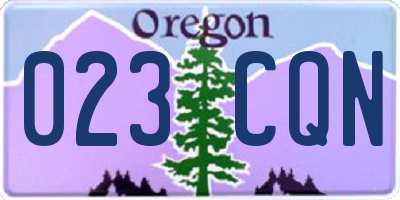 OR license plate 023CQN