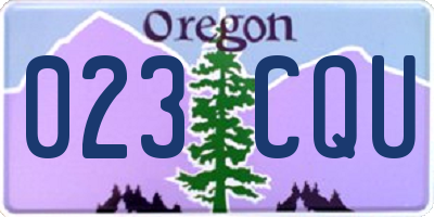 OR license plate 023CQU