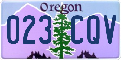 OR license plate 023CQV