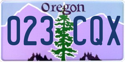 OR license plate 023CQX