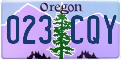 OR license plate 023CQY