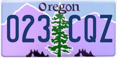 OR license plate 023CQZ
