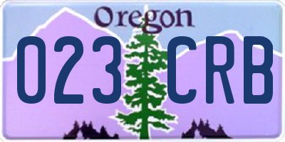 OR license plate 023CRB