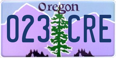 OR license plate 023CRE
