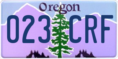 OR license plate 023CRF