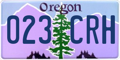 OR license plate 023CRH