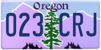 OR license plate 023CRJ