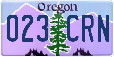 OR license plate 023CRN