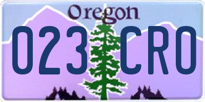 OR license plate 023CRO