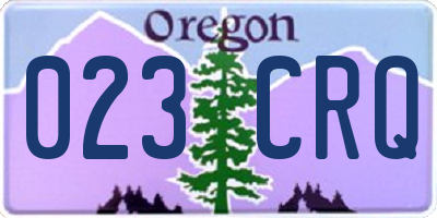 OR license plate 023CRQ