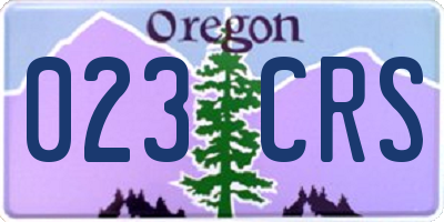 OR license plate 023CRS