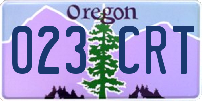 OR license plate 023CRT