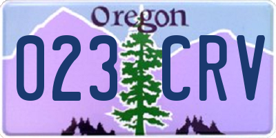 OR license plate 023CRV