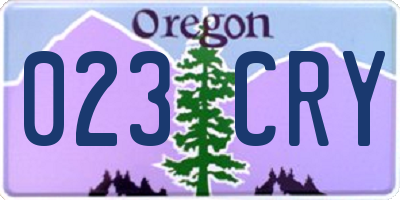OR license plate 023CRY