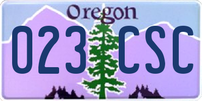 OR license plate 023CSC