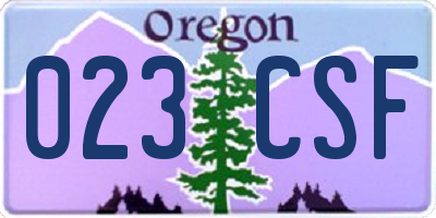 OR license plate 023CSF