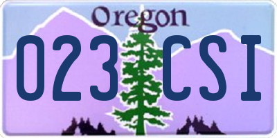OR license plate 023CSI