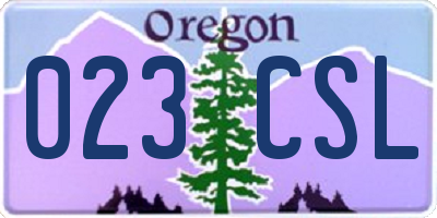 OR license plate 023CSL