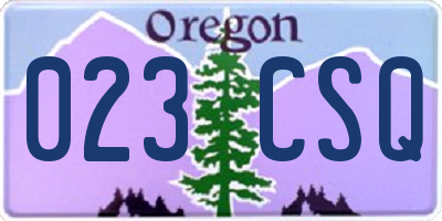 OR license plate 023CSQ