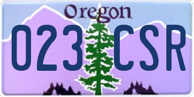 OR license plate 023CSR
