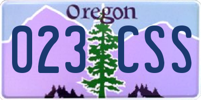 OR license plate 023CSS