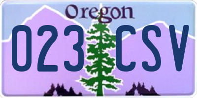 OR license plate 023CSV