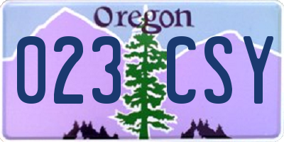 OR license plate 023CSY