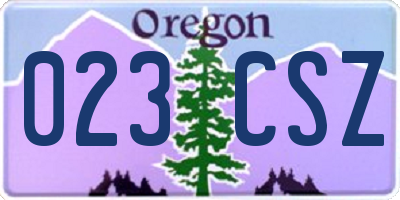 OR license plate 023CSZ