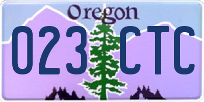 OR license plate 023CTC