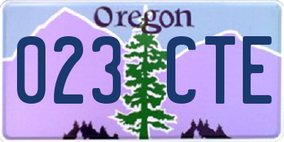 OR license plate 023CTE