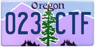 OR license plate 023CTF